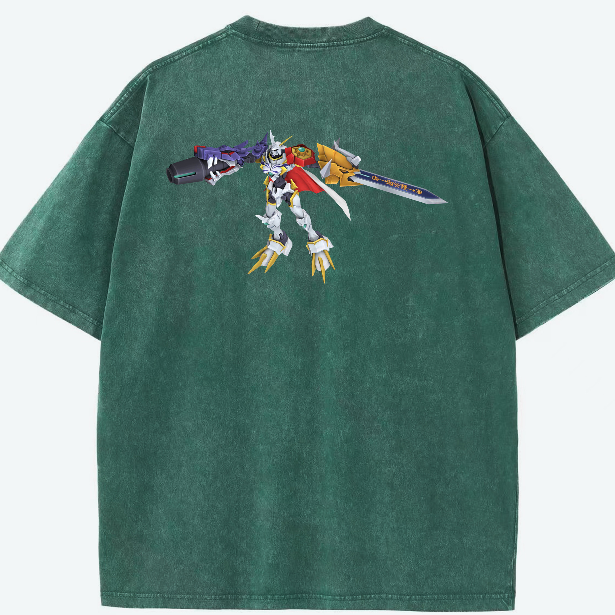 （画像用） Digimon デジタルモンスター/デジモン 綿100% ヴィンテージ風 半袖Tシャツ（背面プリント）